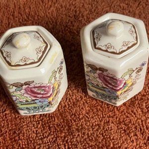2 Miniture Mason's Iron Stone jars , Made in England